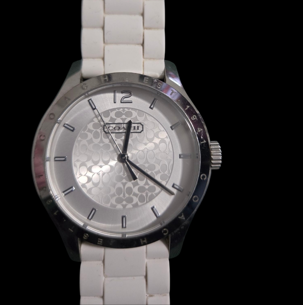 Coach Silver and White Watch